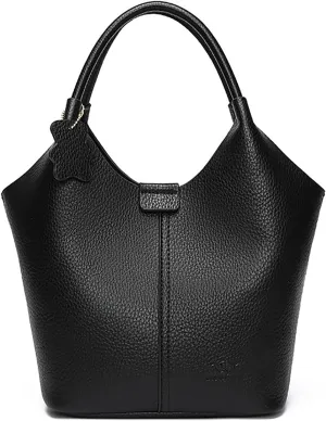 Designer Real Genuine Leather Bucket Handbag For Women Crossbody Bags With Shoulder Strap For Women