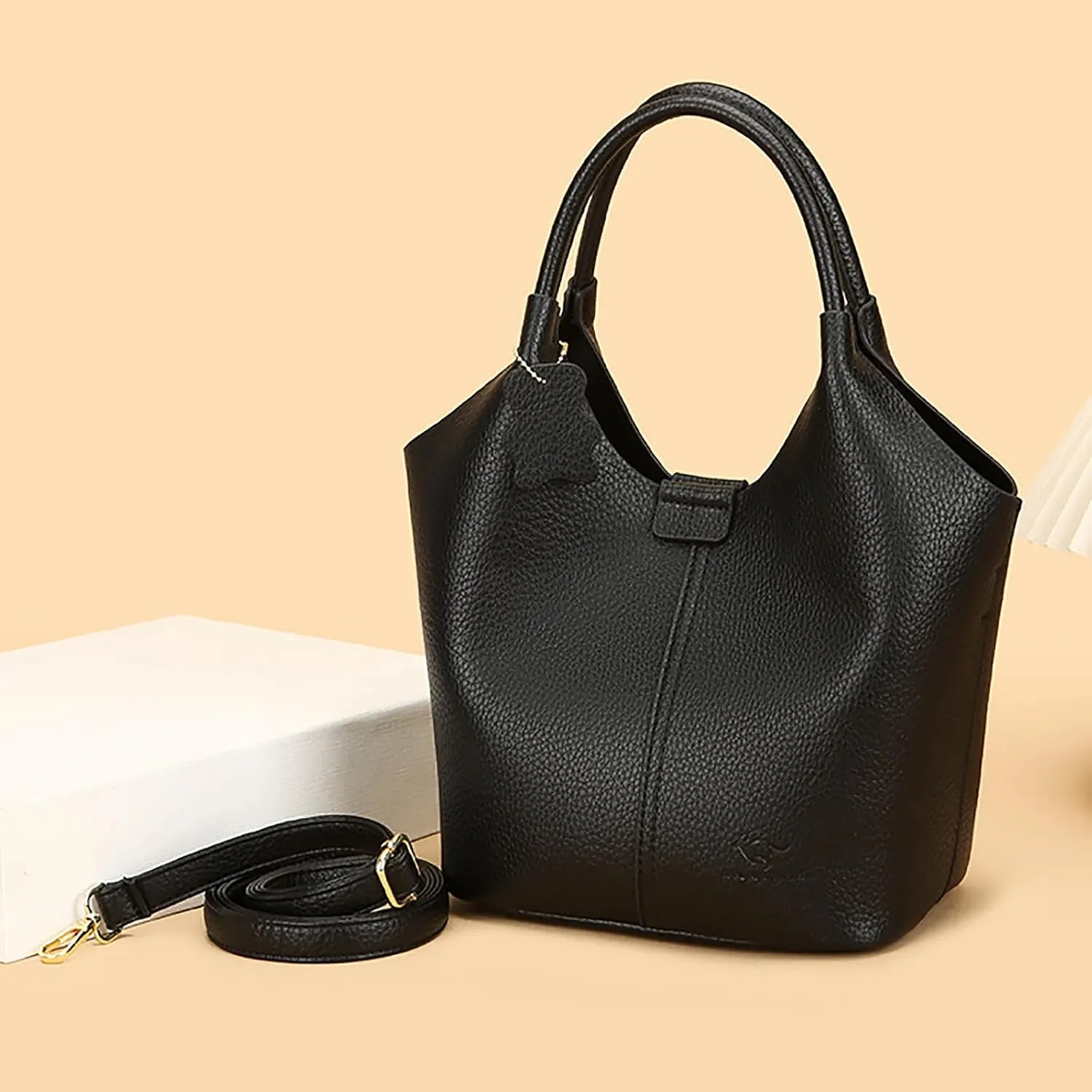 Designer Real Genuine Leather Bucket Handbag For Women Crossbody Bags With Shoulder Strap For Women