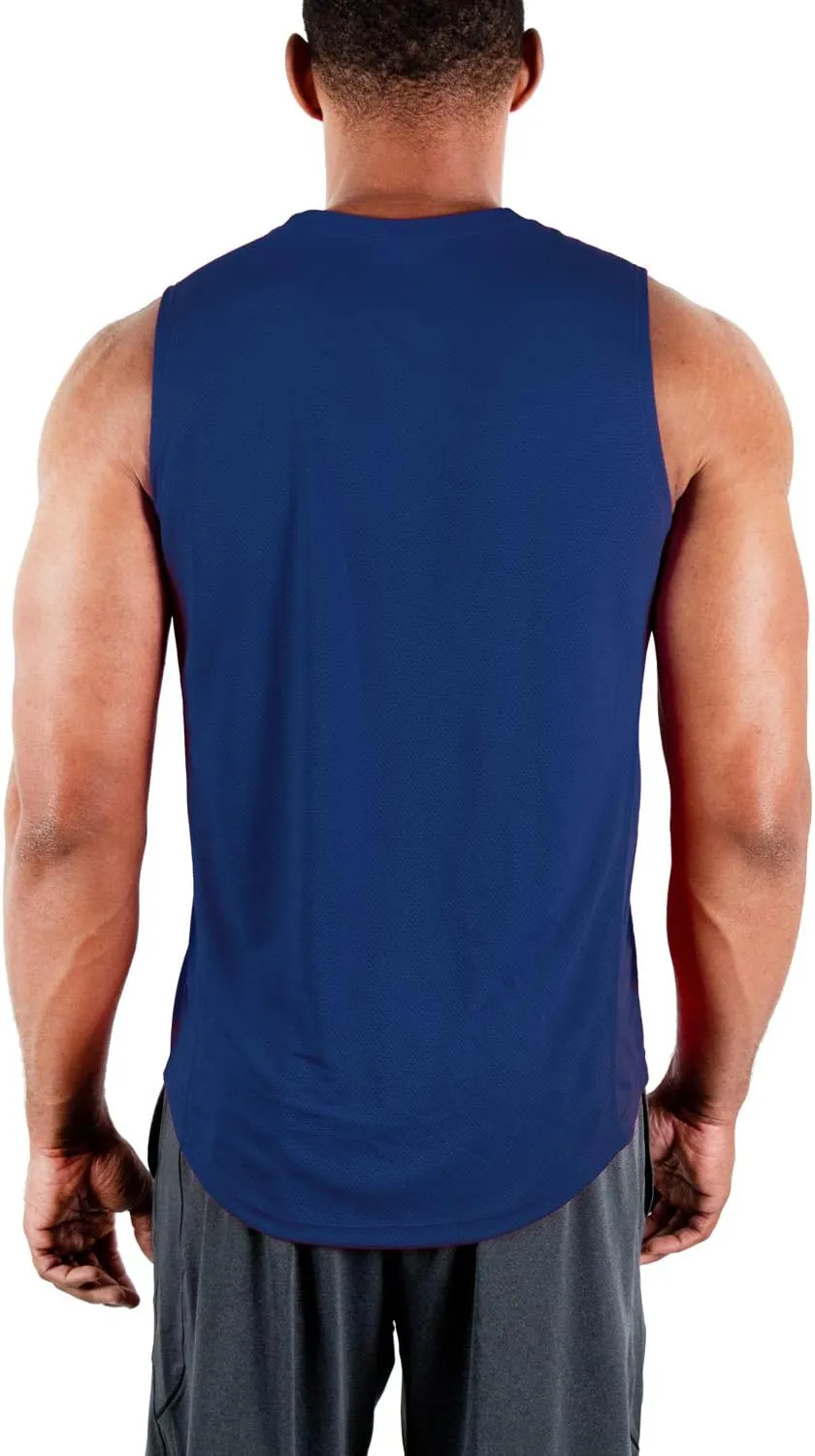DEVOPS 3 Pack Men's Muscle Shirts Sleeveless Dry Fit Gym Workout Tank Top