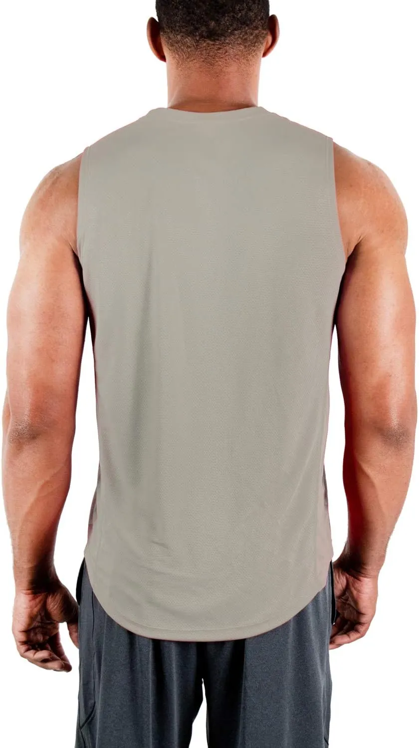 DEVOPS 3 Pack Men's Muscle Shirts Sleeveless Dry Fit Gym Workout Tank Top