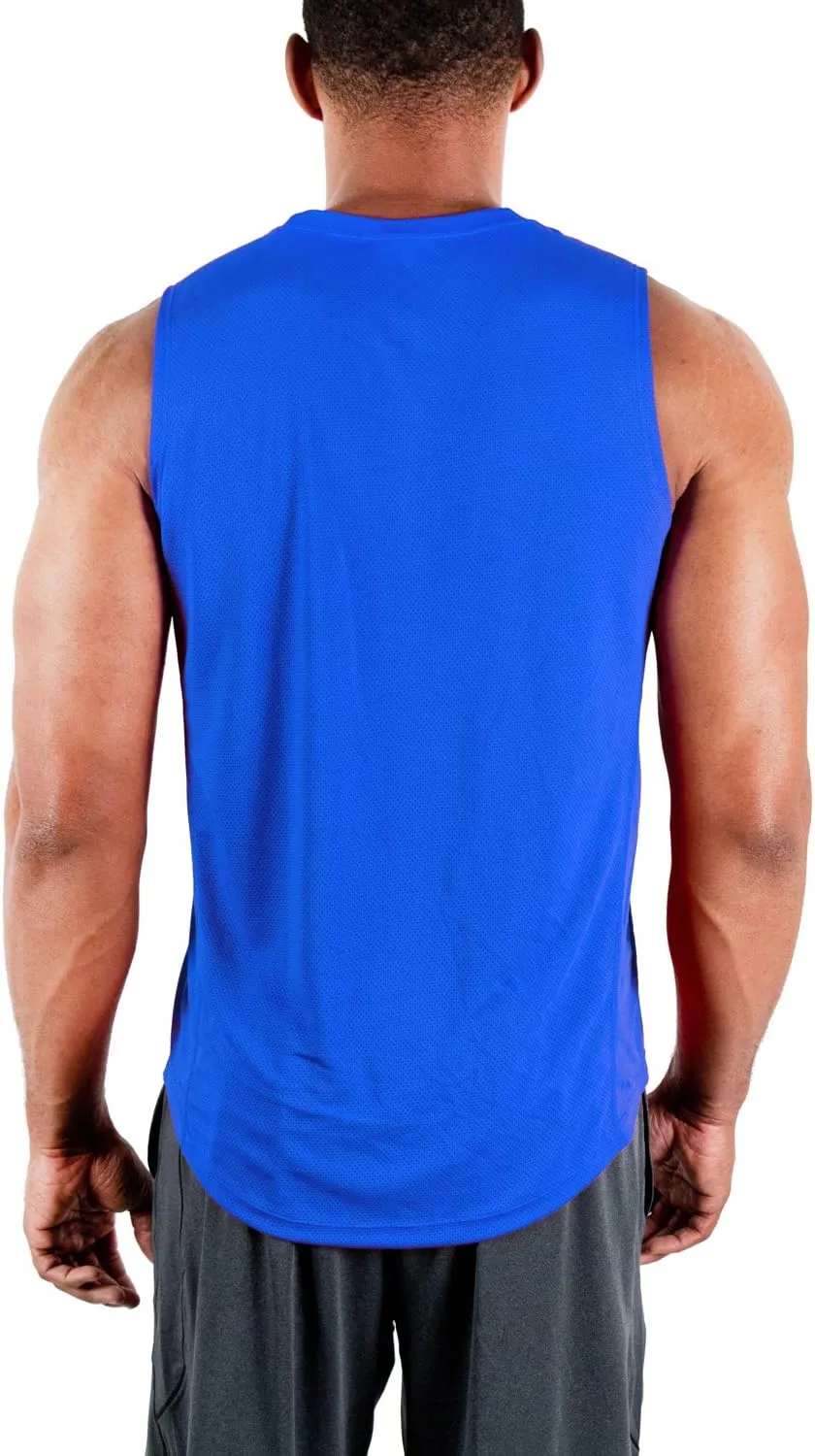 DEVOPS 3 Pack Men's Muscle Shirts Sleeveless Dry Fit Gym Workout Tank Top