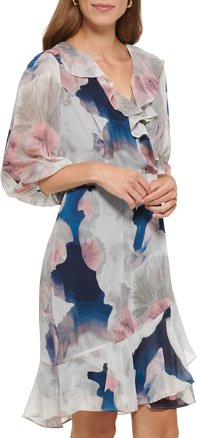 DKNY Women's Faux Wrap Dress
