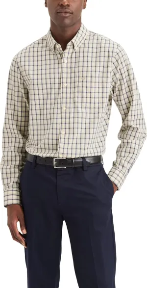Dockers Men's Classic Fit Long Sleeve Signature Iron Free Shirt with Stain Defender