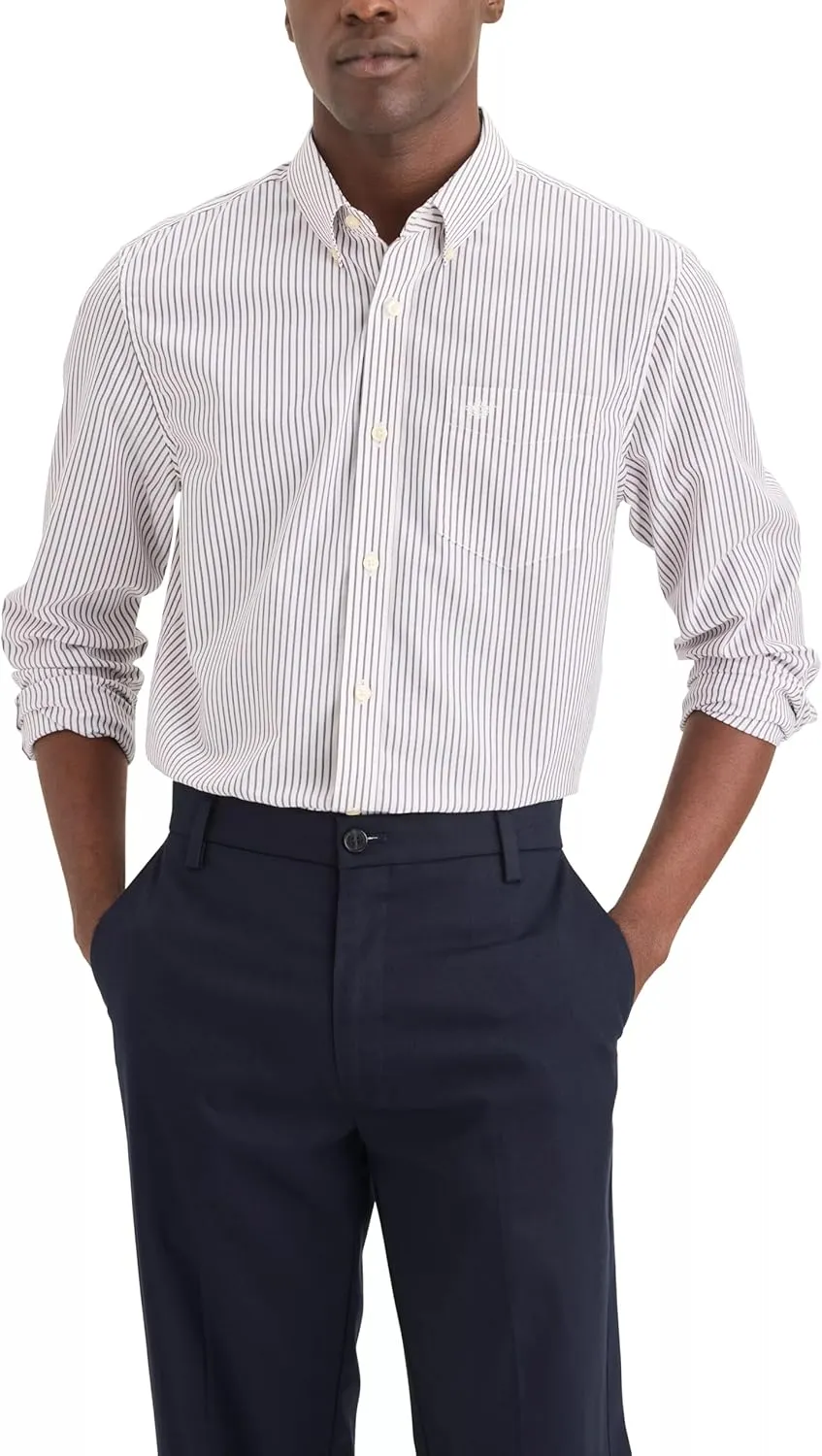 Dockers Men's Classic Fit Long Sleeve Signature Iron Free Shirt with Stain Defender