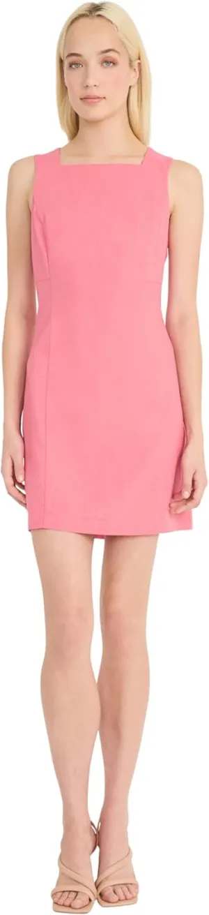 Donna Morgan Women's Sleeveless Linen Rayon Mini Slim Sheath Design-Wedding Guest and Cocktail Dress