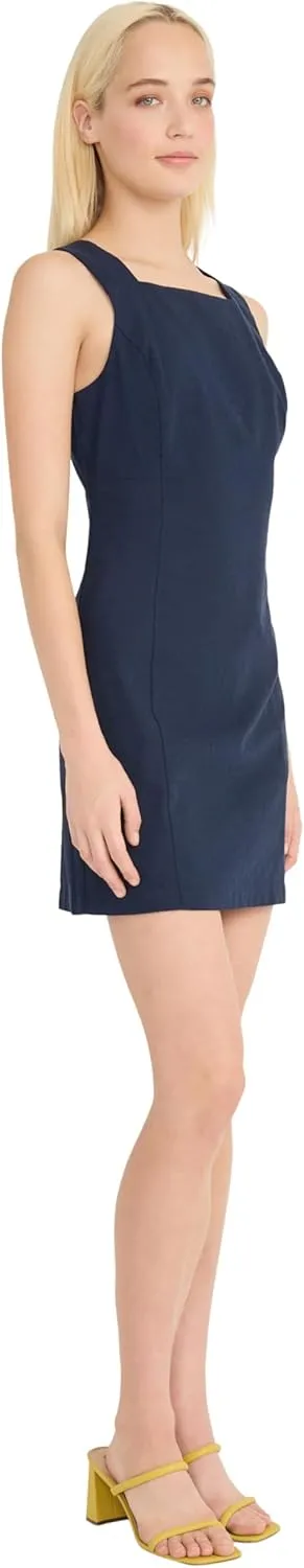 Donna Morgan Women's Sleeveless Linen Rayon Mini Slim Sheath Design-Wedding Guest and Cocktail Dress