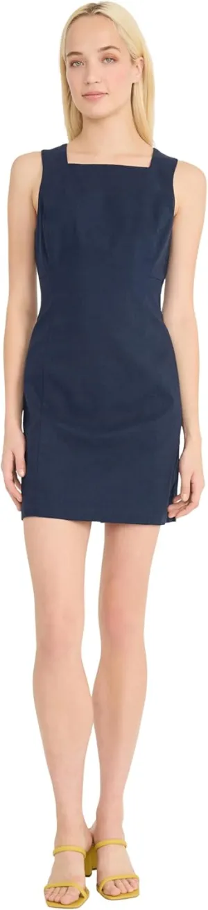 Donna Morgan Women's Sleeveless Linen Rayon Mini Slim Sheath Design-Wedding Guest and Cocktail Dress