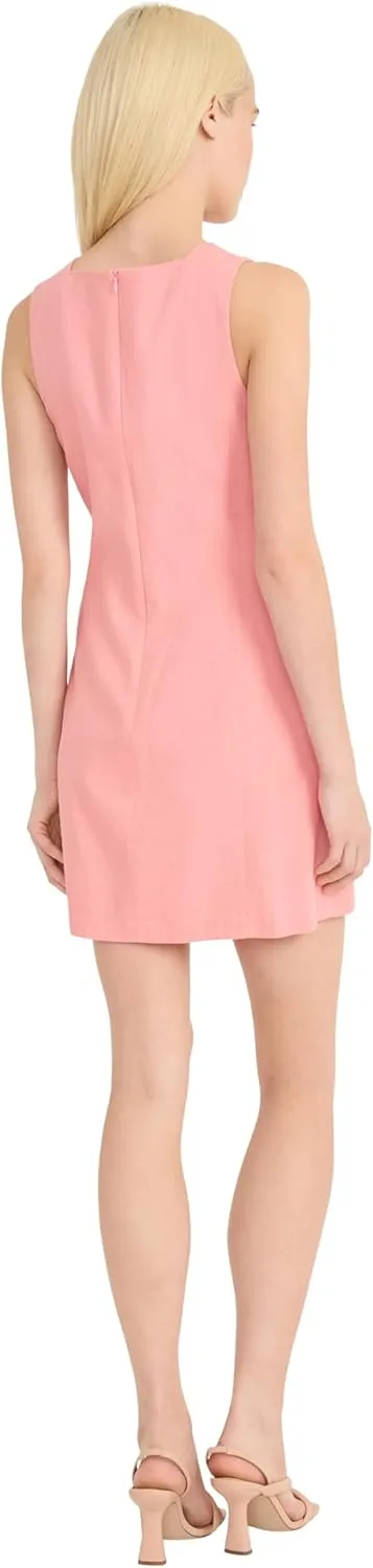 Donna Morgan Women's Sleeveless Linen Rayon Mini Slim Sheath Design-Wedding Guest and Cocktail Dress