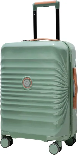 Eases Travel with Lightweight Carry-On Luggage, USB Port and Wheel Lock, Ergonomic Handle, 20-Inch Spinner Suitcase, Green