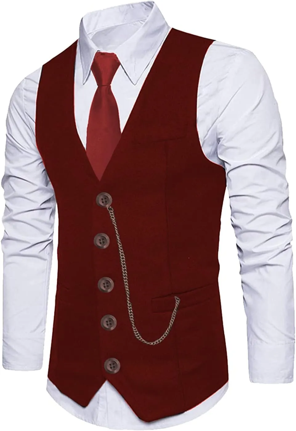 EFORLED 1920s Mens Costume Fedora Hat,Gatsby Gangster Vest,Vintage Pocket Watch,Pre Tied Bow Tie,Tie