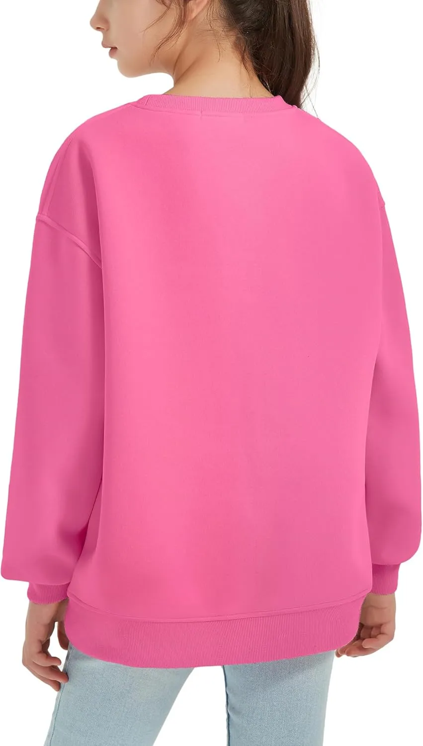 EXARUS Girls Oversized Sweatshirts Hoodie Full/Half Zip Crewneck Pullover Long Sleeve Pocket Casual School for Kids