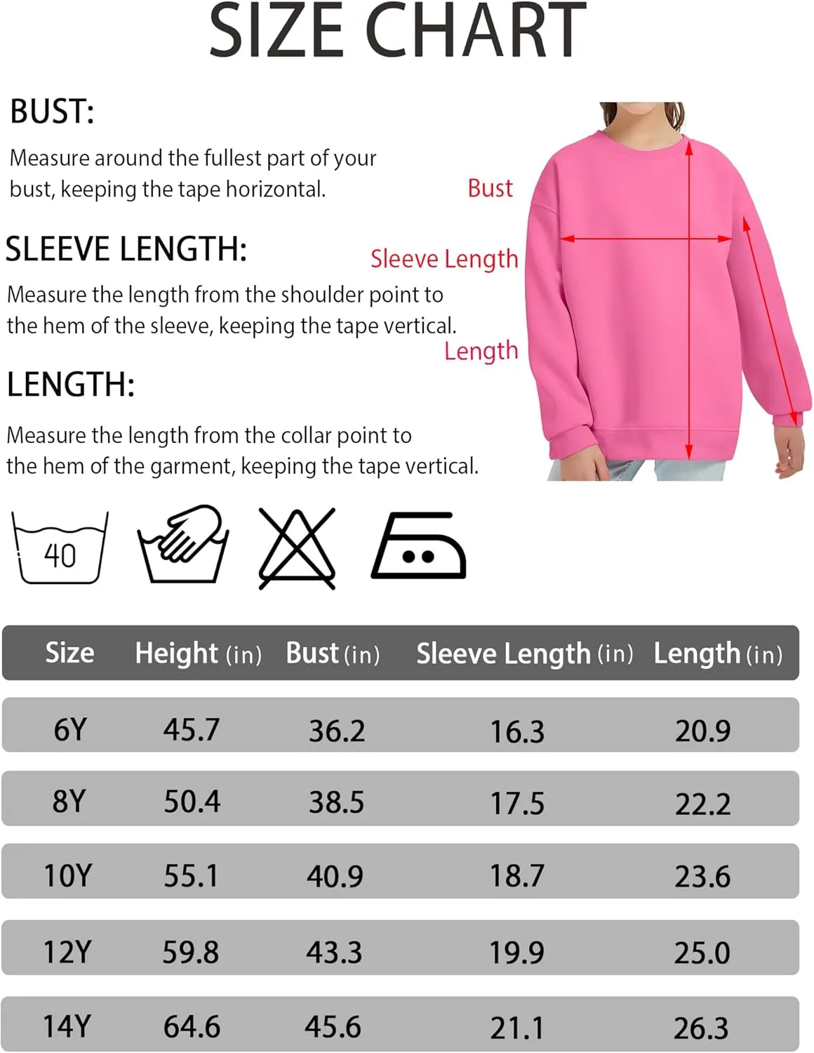 EXARUS Girls Oversized Sweatshirts Hoodie Full/Half Zip Crewneck Pullover Long Sleeve Pocket Casual School for Kids