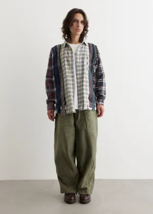 Flannel Shirt 7 Cuts Zipped Wide Shirt