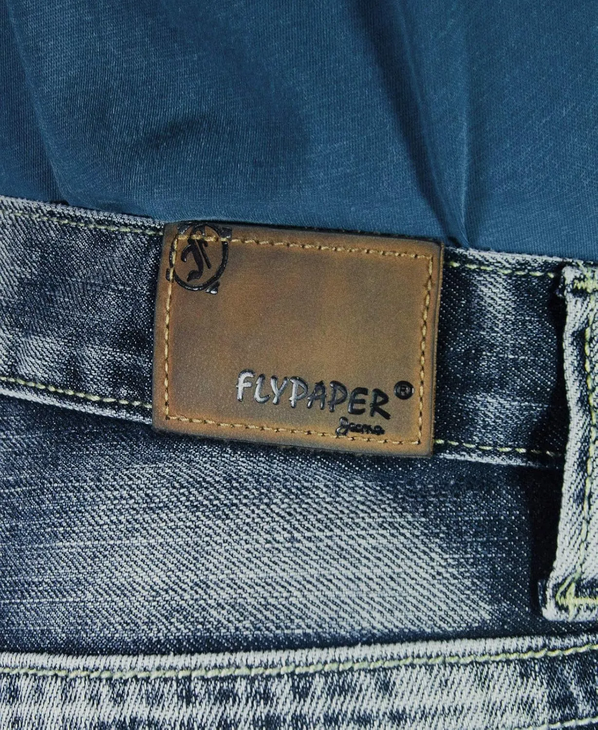Flypaper Mens Fashion Bootcut Blue Jeans Regular Fit Mens Work Pants