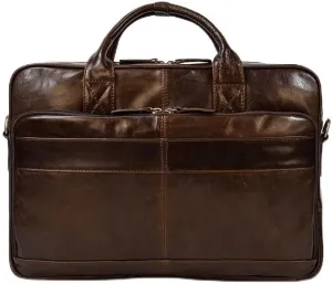 French Genuine Leather Men's Bag 17.3 Inch Computer Handbag Business Bag ffor Commuting Travel Business