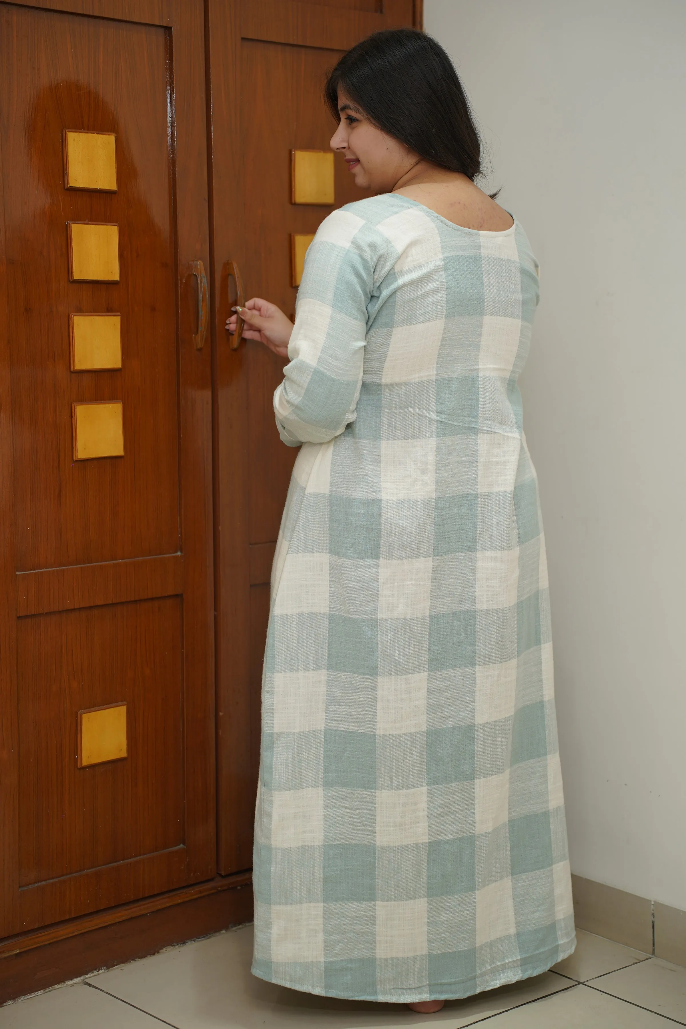 Frosty Mint Woollen Night Gown