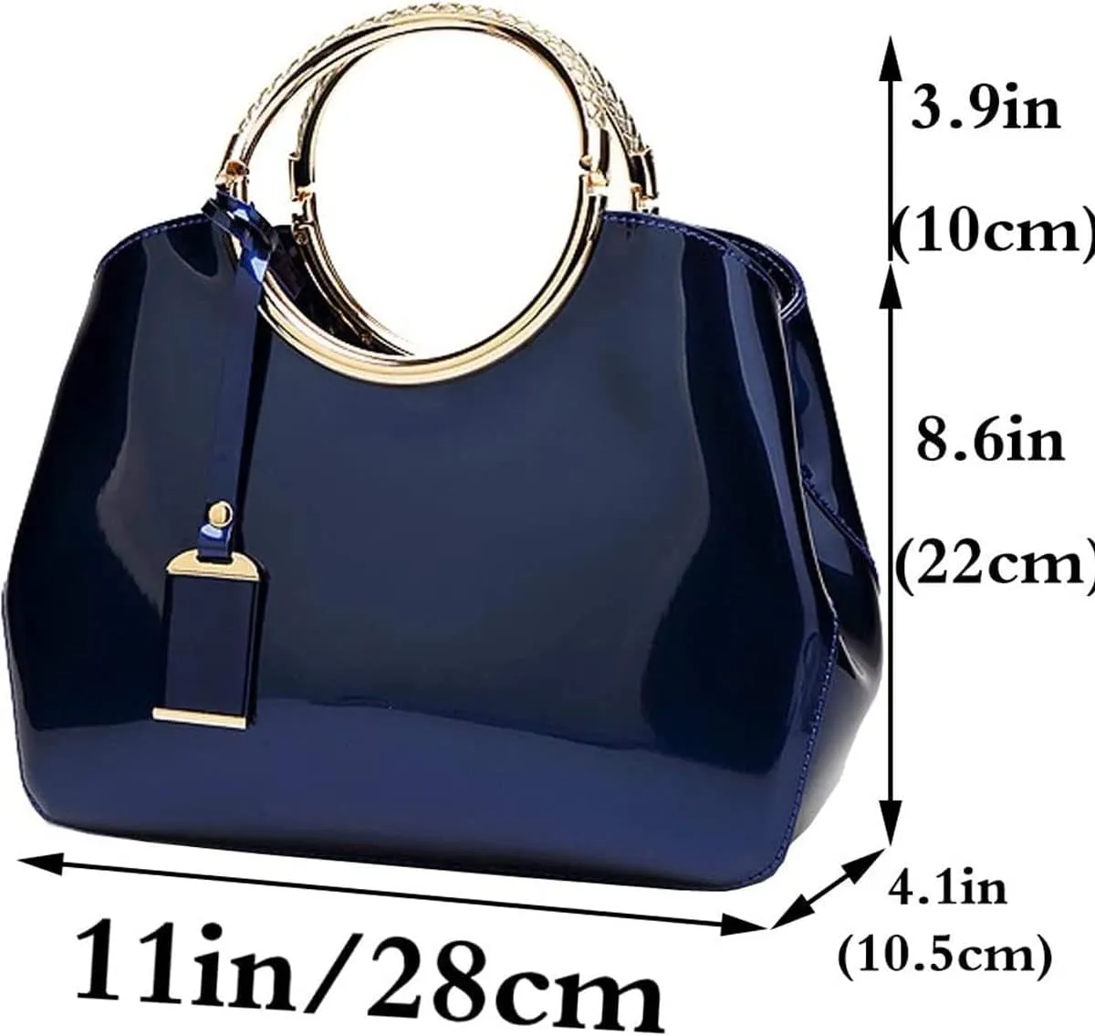 Glossy Women Handbag Patent Leather Shoulder Bag Shiny Satchel Evening Top Handle Purse Party Tote Crossbody Bag