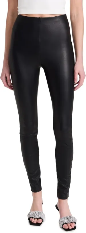 Good American Women's Good Waist Leather Pull On Leggings