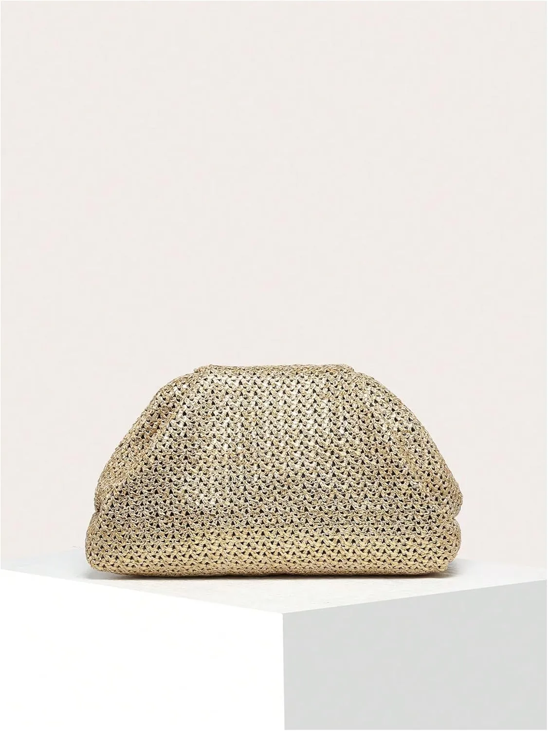 GORGLITTER Women's Evening Bag Leather Ruched Clutch Purses Wedding Bridal Clutch Party Prom Handbags