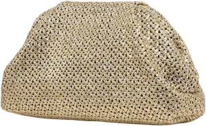 GORGLITTER Women's Evening Bag Leather Ruched Clutch Purses Wedding Bridal Clutch Party Prom Handbags