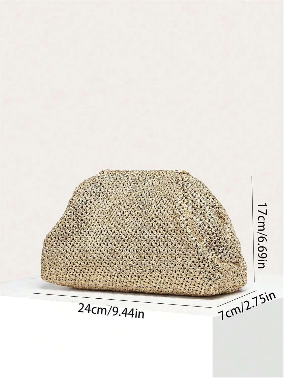GORGLITTER Women's Evening Bag Leather Ruched Clutch Purses Wedding Bridal Clutch Party Prom Handbags