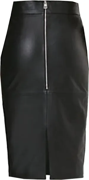 Handmade Selrita Genuine Lamksin Leather Pencil Skirt