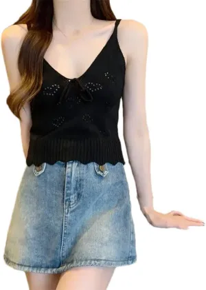 Hgvcfcv Women Knitted Camisole Comfy Tank Tops Undershirt Sleeveless base shirt