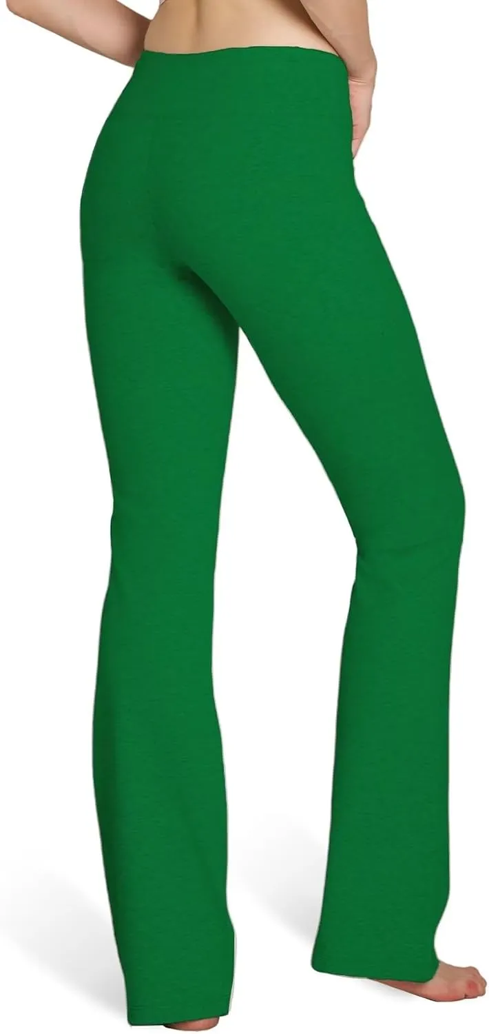Houmous S-XXXL 29''31''33''35'' Inseam Women's Cotton Bootcut Pants Inner Pocket