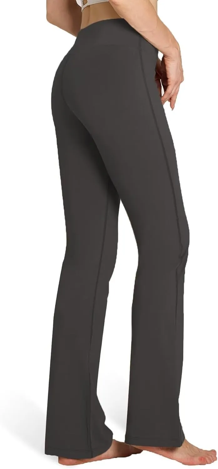 Houmous S-XXXL 29''31''33''35'' Inseam Women's Cotton Bootcut Pants Inner Pocket
