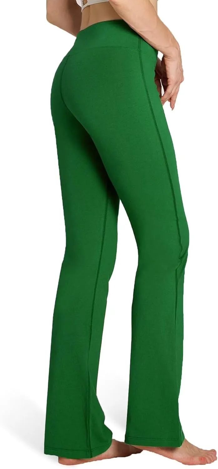 Houmous S-XXXL 29''31''33''35'' Inseam Women's Cotton Bootcut Pants Inner Pocket