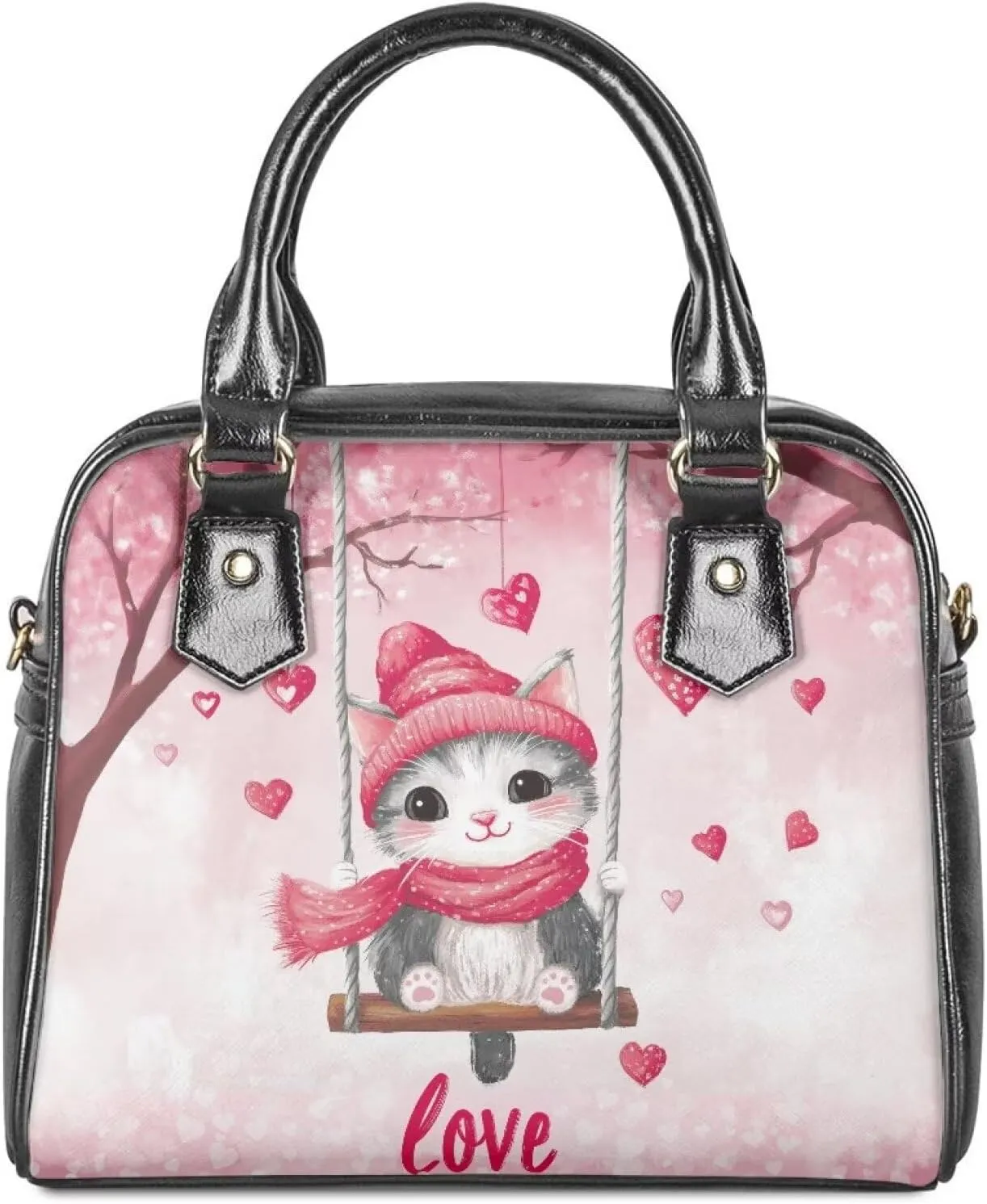 HUGS IDEA Crossbody Bag for Valentine's Day Saddle Bag for Women Date Shoulder Purse Hobo Bag