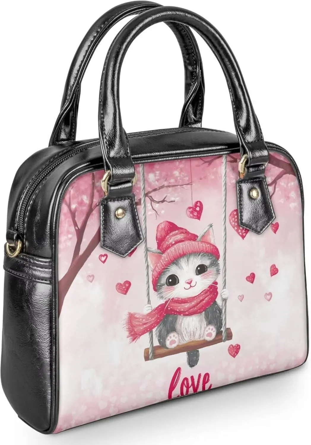 HUGS IDEA Crossbody Bag for Valentine's Day Saddle Bag for Women Date Shoulder Purse Hobo Bag