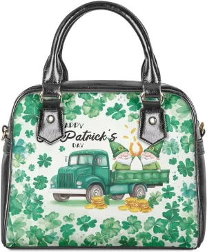 HUGS IDEA Leather Purse for St. Patrick's Day Crossbody Hobo Bag Fashion Top Handle Purse Lightweight