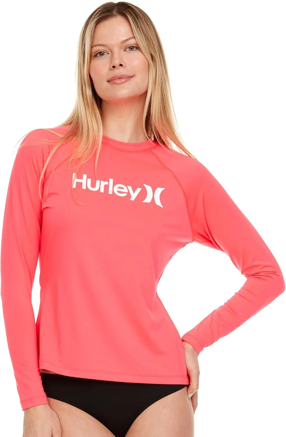 Hurley Rash Guard for Women, Womens Rash Guard Long Sleeve Shirts, Rashguard Swim Shirt Women UPF 50  SPF & UV Protection