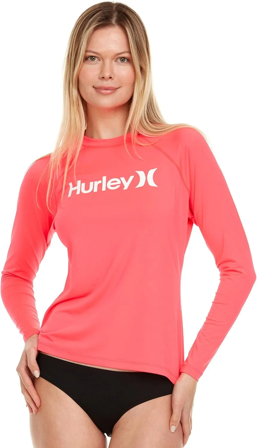 Hurley Rash Guard for Women, Womens Rash Guard Long Sleeve Shirts, Rashguard Swim Shirt Women UPF 50  SPF & UV Protection