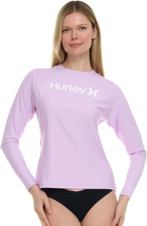 Hurley Rash Guard for Women, Womens Rash Guard Long Sleeve Shirts, Rashguard Swim Shirt Women UPF 50  SPF & UV Protection