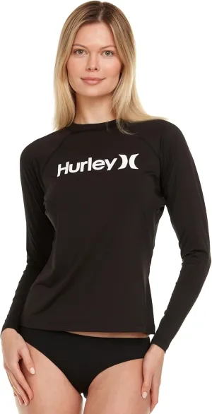 Hurley Rash Guard for Women, Womens Rash Guard Long Sleeve Shirts, Rashguard Swim Shirt Women UPF 50  SPF & UV Protection