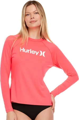 Hurley Rash Guard for Women, Womens Rash Guard Long Sleeve Shirts, Rashguard Swim Shirt Women UPF 50  SPF & UV Protection