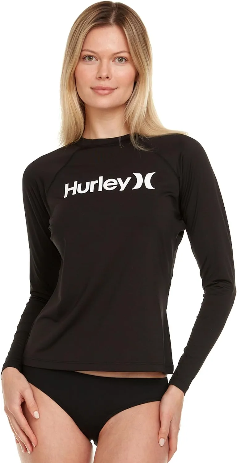 Hurley Rash Guard for Women, Womens Rash Guard Long Sleeve Shirts, Rashguard Swim Shirt Women UPF 50  SPF & UV Protection