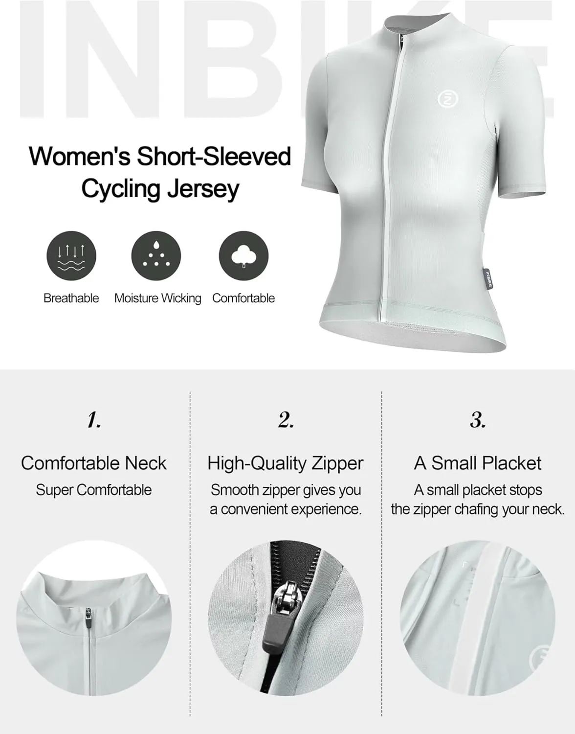 INBIKE Cycling Jersey Women Quick Dry, Breathable Bike Shirts with Pockets, Bicycle Clothing for Road Biking Riding