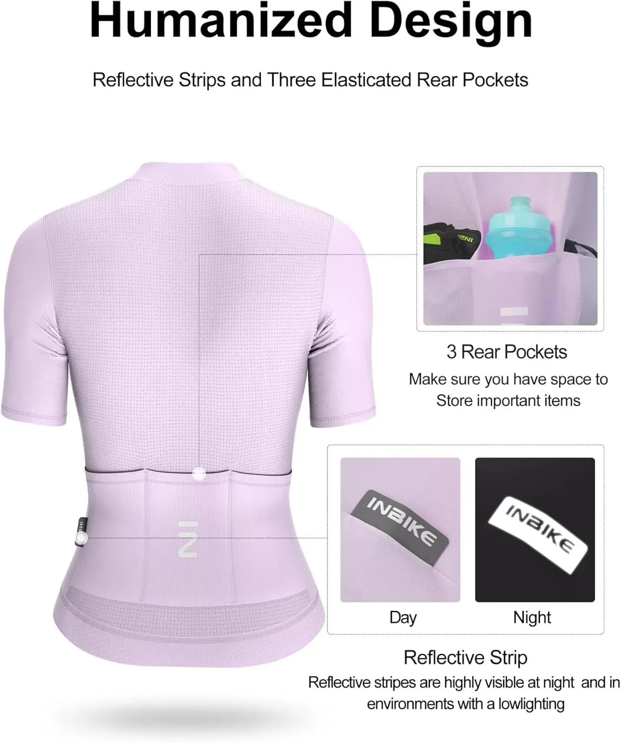INBIKE Cycling Jersey Women Quick Dry, Breathable Bike Shirts with Pockets, Bicycle Clothing for Road Biking Riding