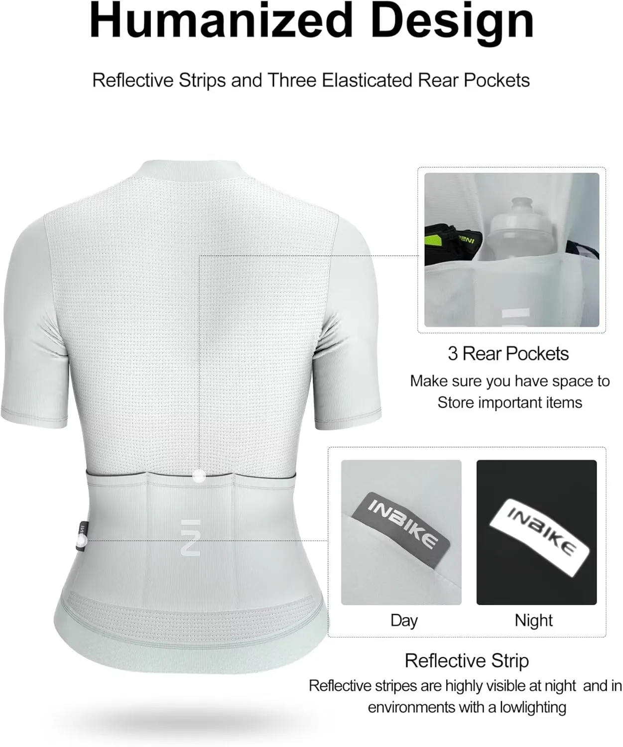 INBIKE Cycling Jersey Women Quick Dry, Breathable Bike Shirts with Pockets, Bicycle Clothing for Road Biking Riding