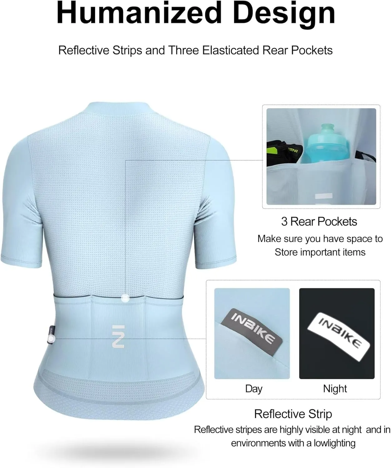 INBIKE Cycling Jersey Women Quick Dry, Breathable Bike Shirts with Pockets, Bicycle Clothing for Road Biking Riding