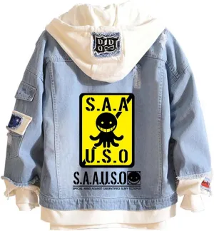 ISaikoy Anime Assassination Classroom Denim Jacket Ansatsu Kyoushitsu Jeans Sweatshirt Sweater Hoodie Costume