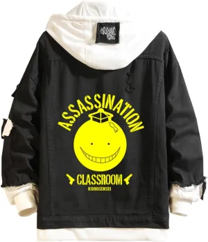 ISaikoy Anime Assassination Classroom Denim Jacket Ansatsu Kyoushitsu Long Sleeve Jeans Sweatshirt Sweater Hoodie
