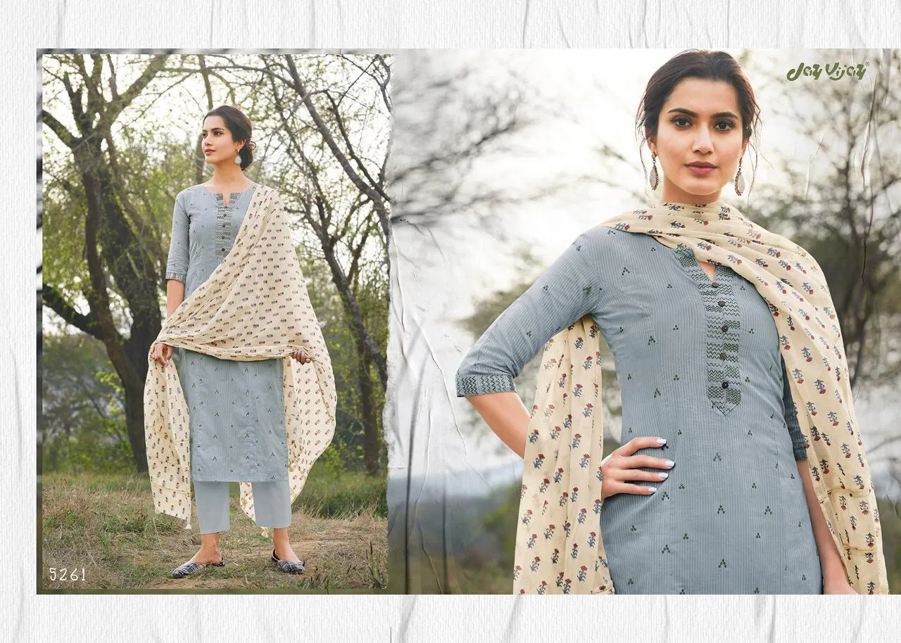 Jay Vijay Hiraya Cotton Emrboiderey Work Designer Salwar Suits