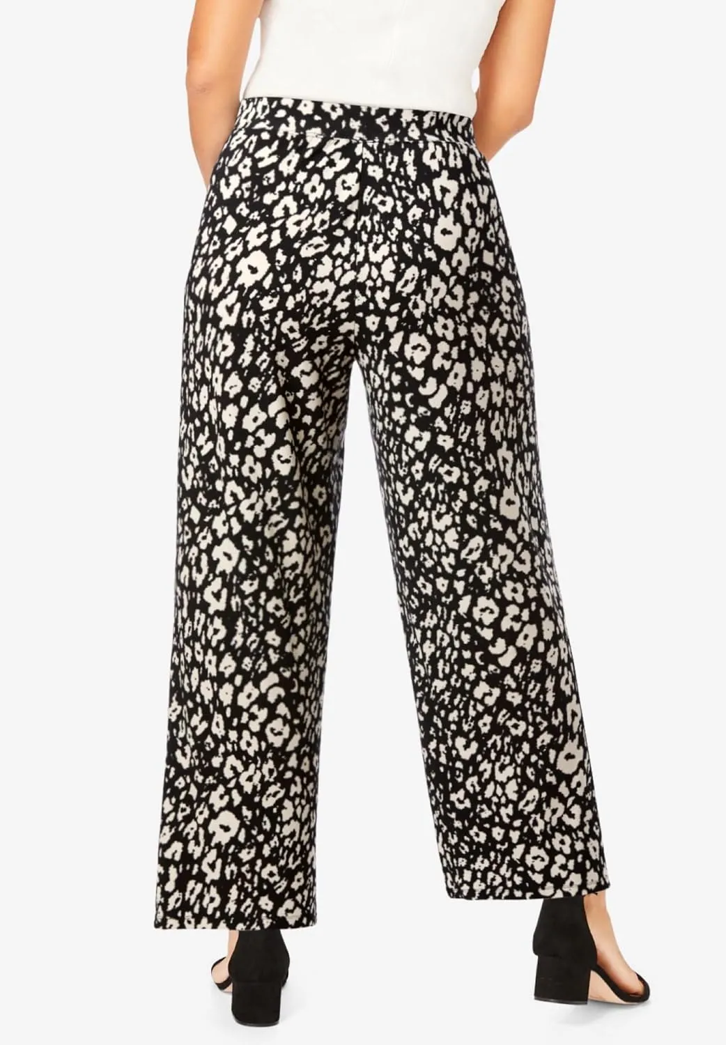 Jessica London Women's Plus Size Everyday Stretch Knit Wide Leg Pant