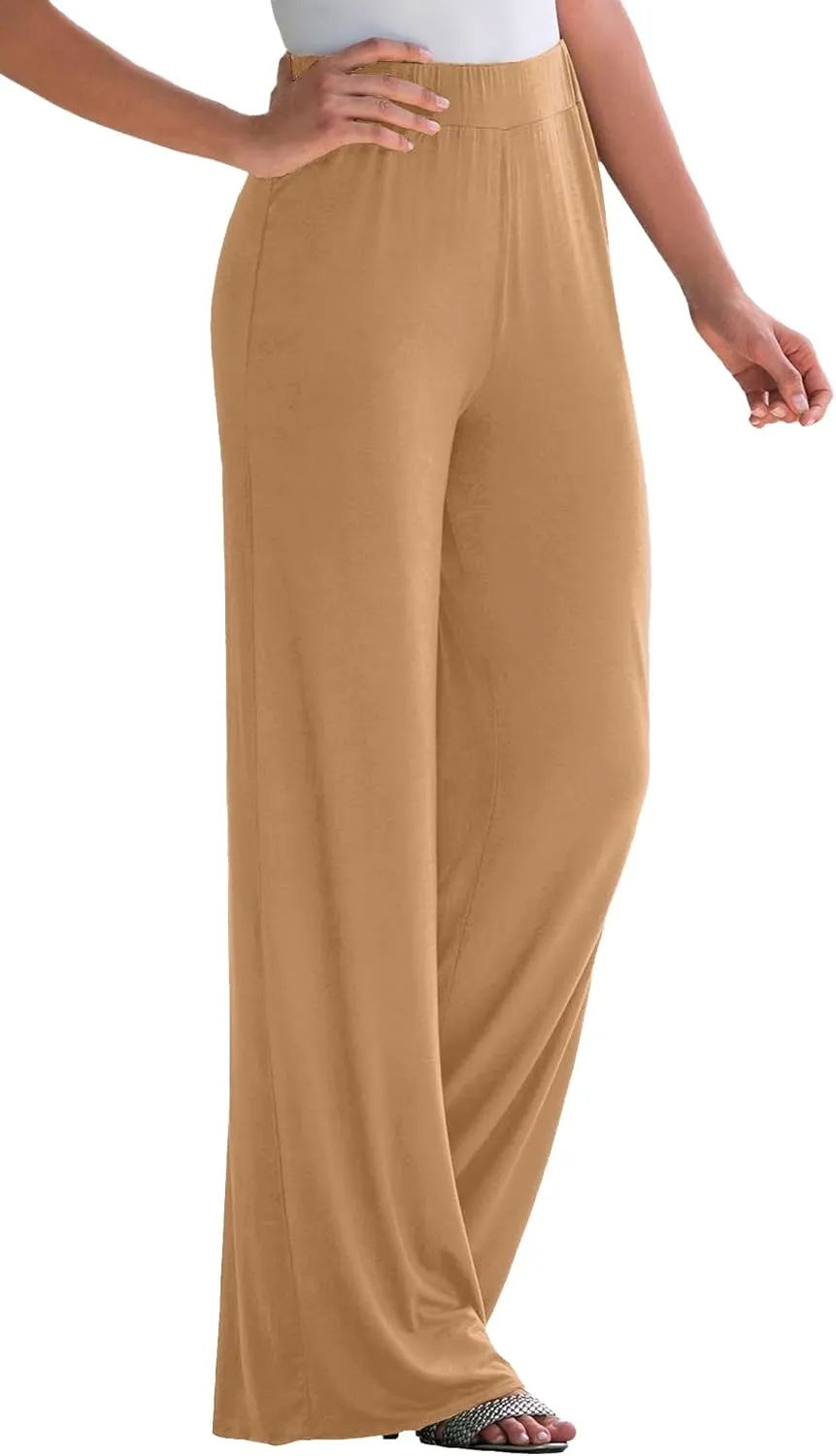 Jessica London Women's Plus Size Everyday Stretch Knit Wide Leg Pant