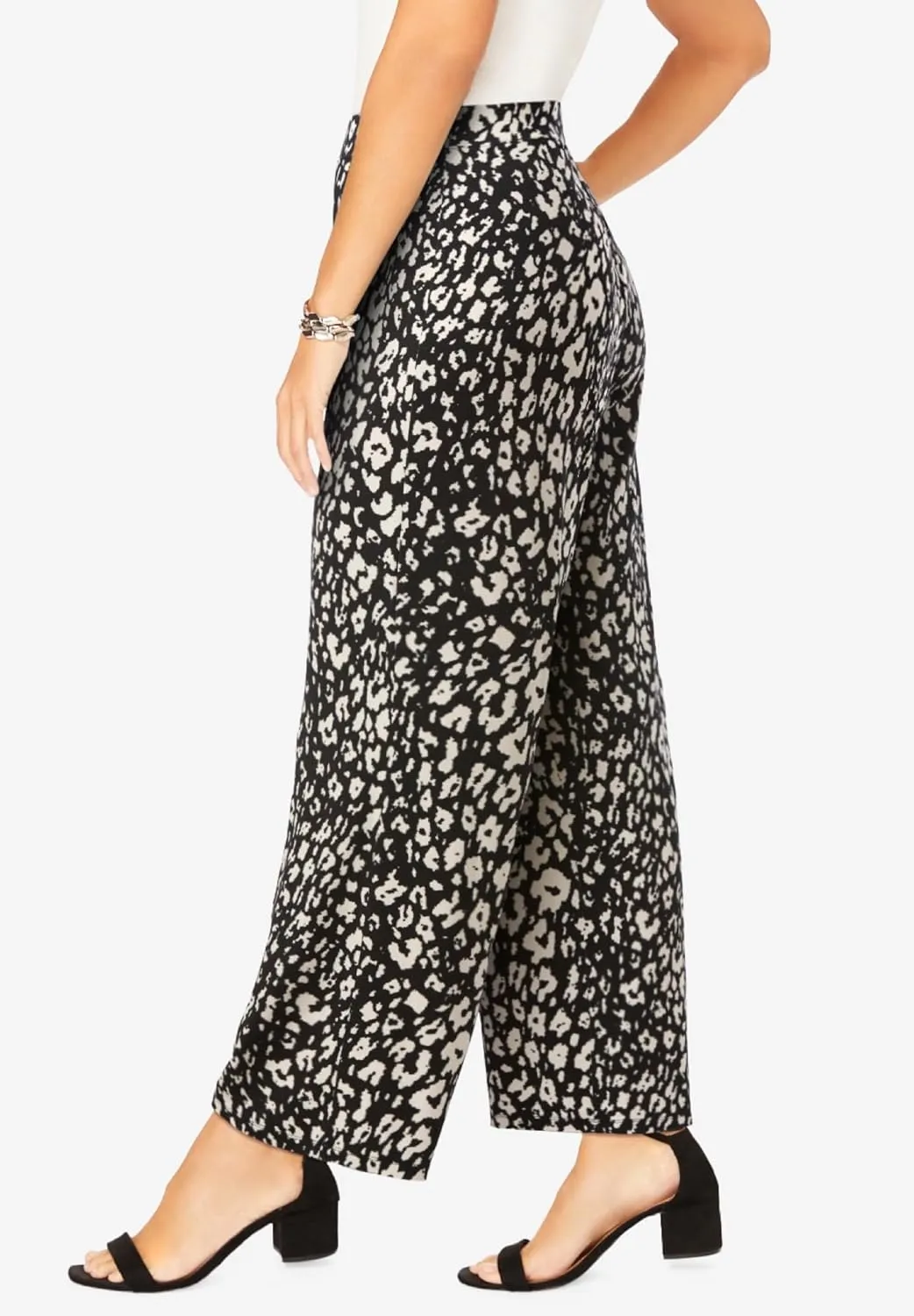 Jessica London Women's Plus Size Everyday Stretch Knit Wide Leg Pant
