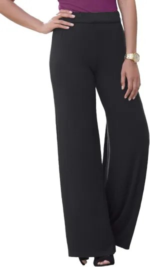 Jessica London Women's Plus Size Everyday Stretch Knit Wide Leg Pant